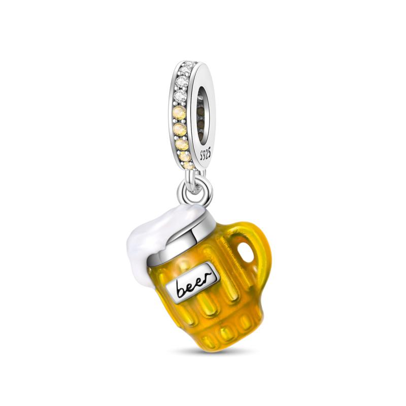 Серебряная сумка 925 пробы, камера, туфли, подходит для браслетов, женская мода, подарки для изготовления украшений своими руками