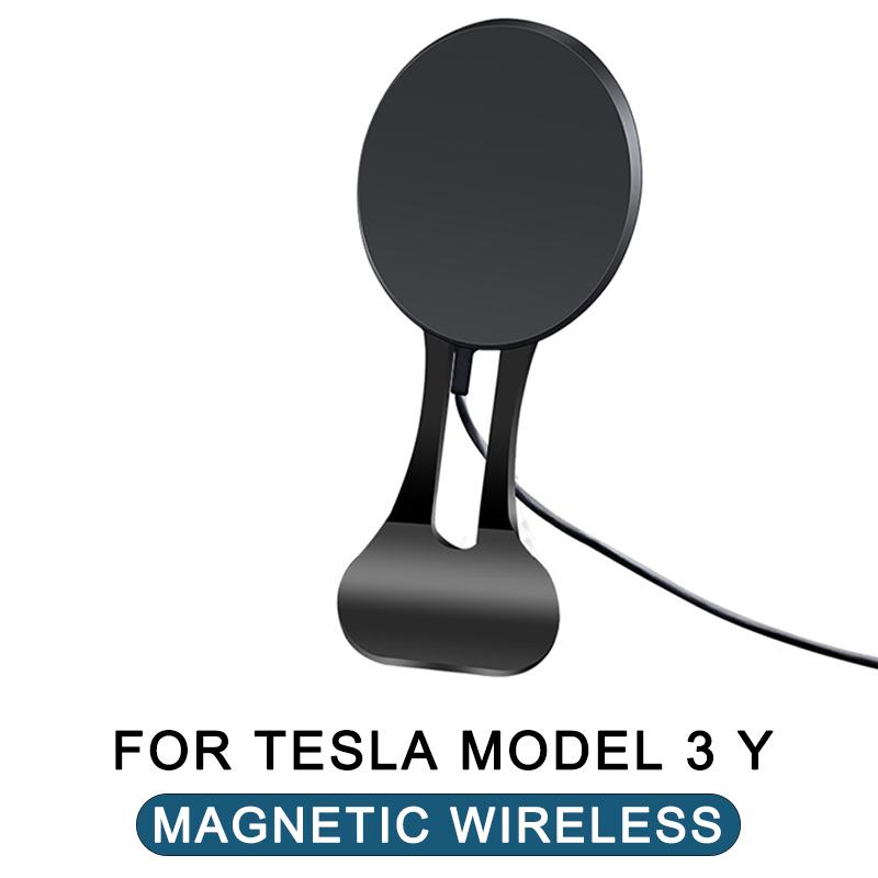Magnetic Wireless Car Phone Holder For Tesla Model 3 Y 2025 Car Charger Holder Mounts Adsorbable Smartphone Holder Accessoires
