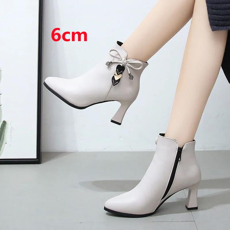 Cresfimix Botas Femininas женские классические высококачественные бежевые короткие ботильоны на высоком каблуке женские модные черные зимние ботинки A9207