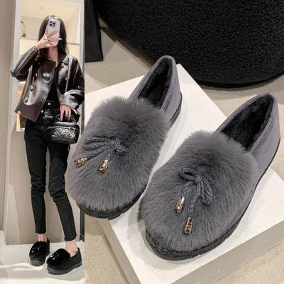 Легкая шерстяная обувь, теплая обувь, уличная обувь, женские модные хлопковые туфли из пекинского флиса, новый стиль осень/зима 2025