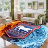 Ipswich Town Football Design Crystal Velvet Rug Soft Decorative Mat for Bedroom Entrance