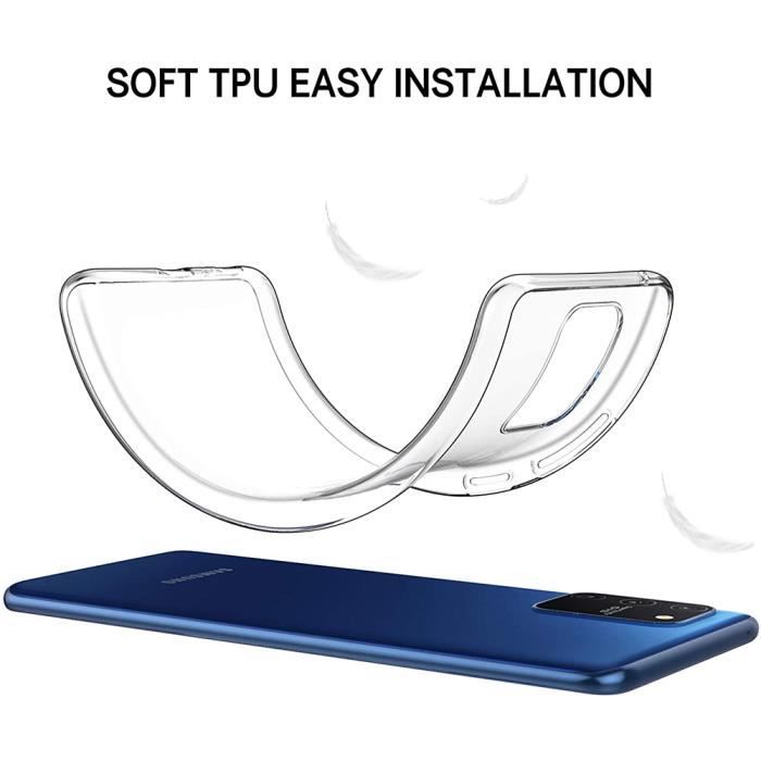 Coque transparente pour Samsung Galaxy Note 10 Lite + 2 Pièces Verre Trempé, Transparent Ultra Mince Anti Rayures Silicone TPU