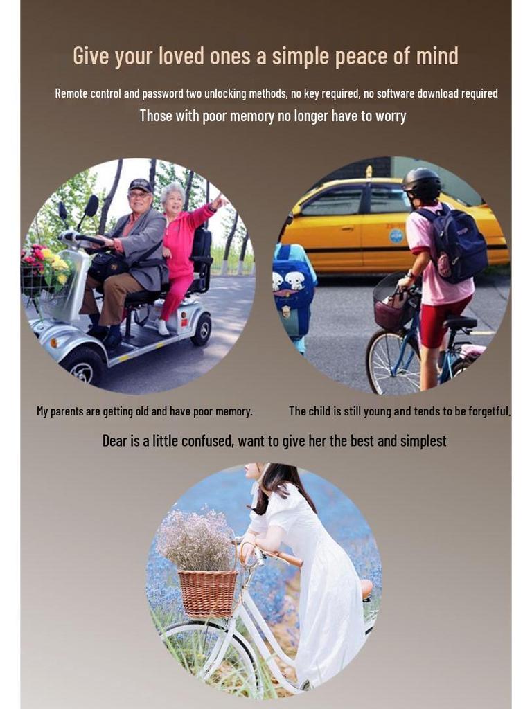 Remote-Controlled Anti-Theft Glass Door Bicycle Helmet Lock with Steel Cable