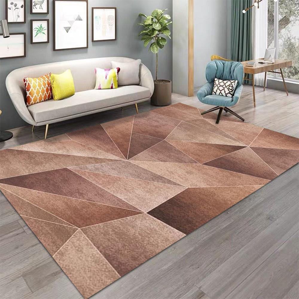 Ковер с геометрическим принтом в скандинавском стиле, ковер большого размера для декора гостиной и спальни, ковер с противоскользящим покрытием, моющийся напольный коврик