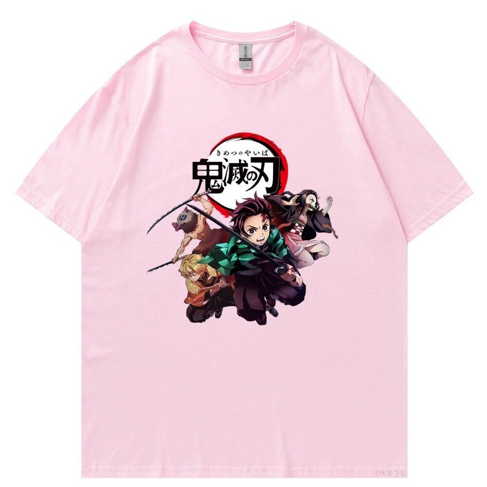 Футболка унисекс «Убийца демонов», футболки из 100% хлопка, футболка с аниме-принтом Rengoku Kyoujurou Nezuko Ninja, короткий топ Y2k, топы Harajuku