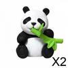 2 Фигурки Панды, Игрушка, Миниатюрная Фигурка, Коллекционная, ПВХ, Ферма, Легко Моется, Реалистичный Вид для