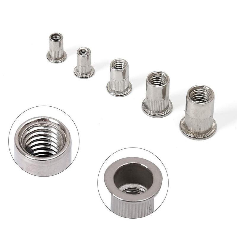 Набор гайко-заклепок из нержавеющей стали #8-32 #10-24 1/4"-20 5/16"-18 3/8"-16 Вставные гайки с резьбой Rivnuts
