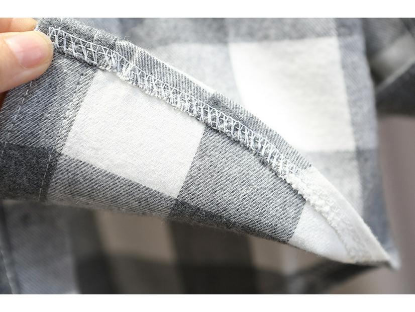 Рубашка в клетку с длинным рукавом для мальчиков — повседневный топ для младенцев и малышей на весну и осень 2023 г.