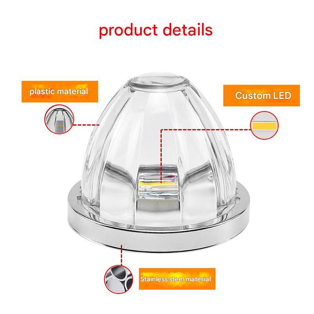 8PCS Bracket Watermelon Lights Strobe LED Side Marker Indicator Turn Signal Truck Trailer LED Star Lights For Truck 12V/24V