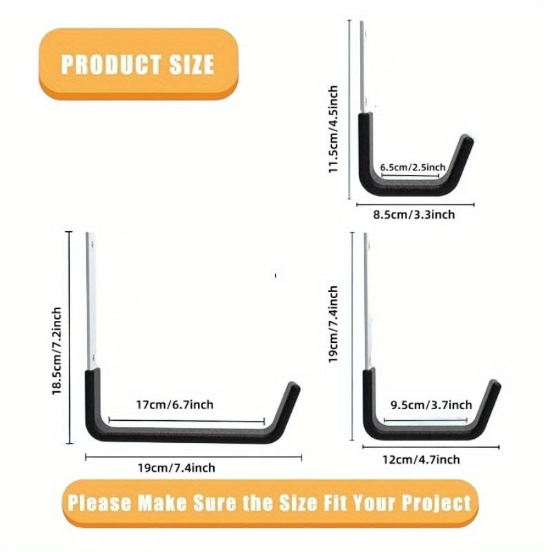 2 шт. прочный J-образный плоский железный настенный крючок для садового шланга, органайзер для хранения инструментов в гараже