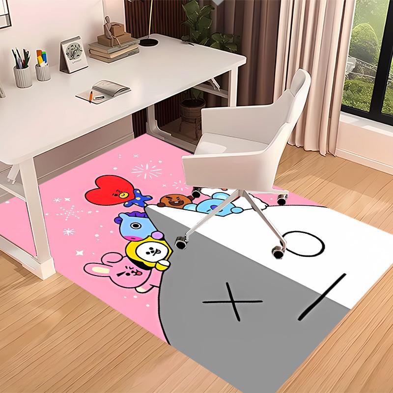BT21 characters Printed Absorbent Washable Carpet, Non-Slip Bathroom Mats, Kitchen Rugs, Yoga Mat,Living Room Entrance, Camping Picnic Rugs