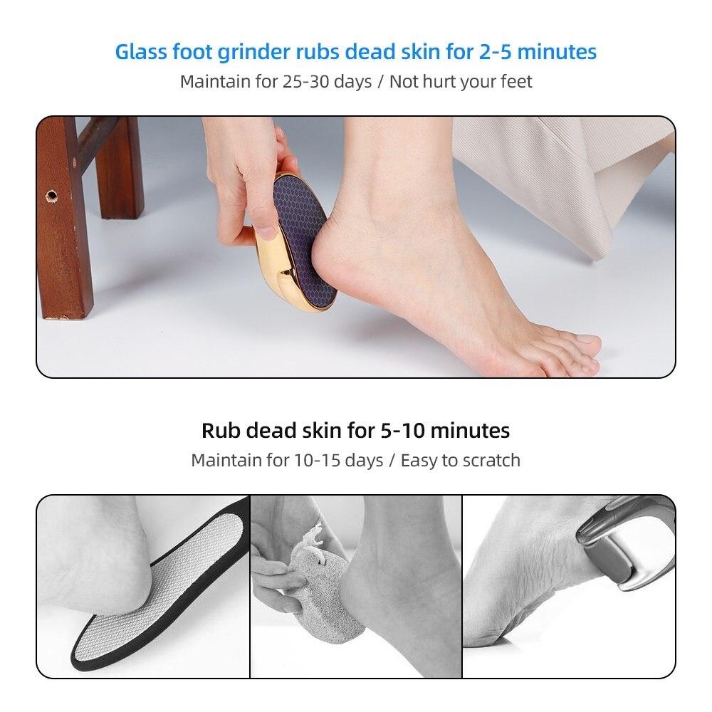 Пилочка для ног Жесткая омертвевшая кожа Средство для удаления мозолей Нано-стекло Инструменты для педикюра Скруббер для ног Профессиональный шлифовальный уход за кожей ног Pedicura