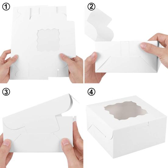 Упаковочная коробка для десерта, полезное видимое окно, утолщенная бумажная коробка для торта, праздничный пирог, печенье, печенье, упаковочный футляр для кексов, коробка для печенья