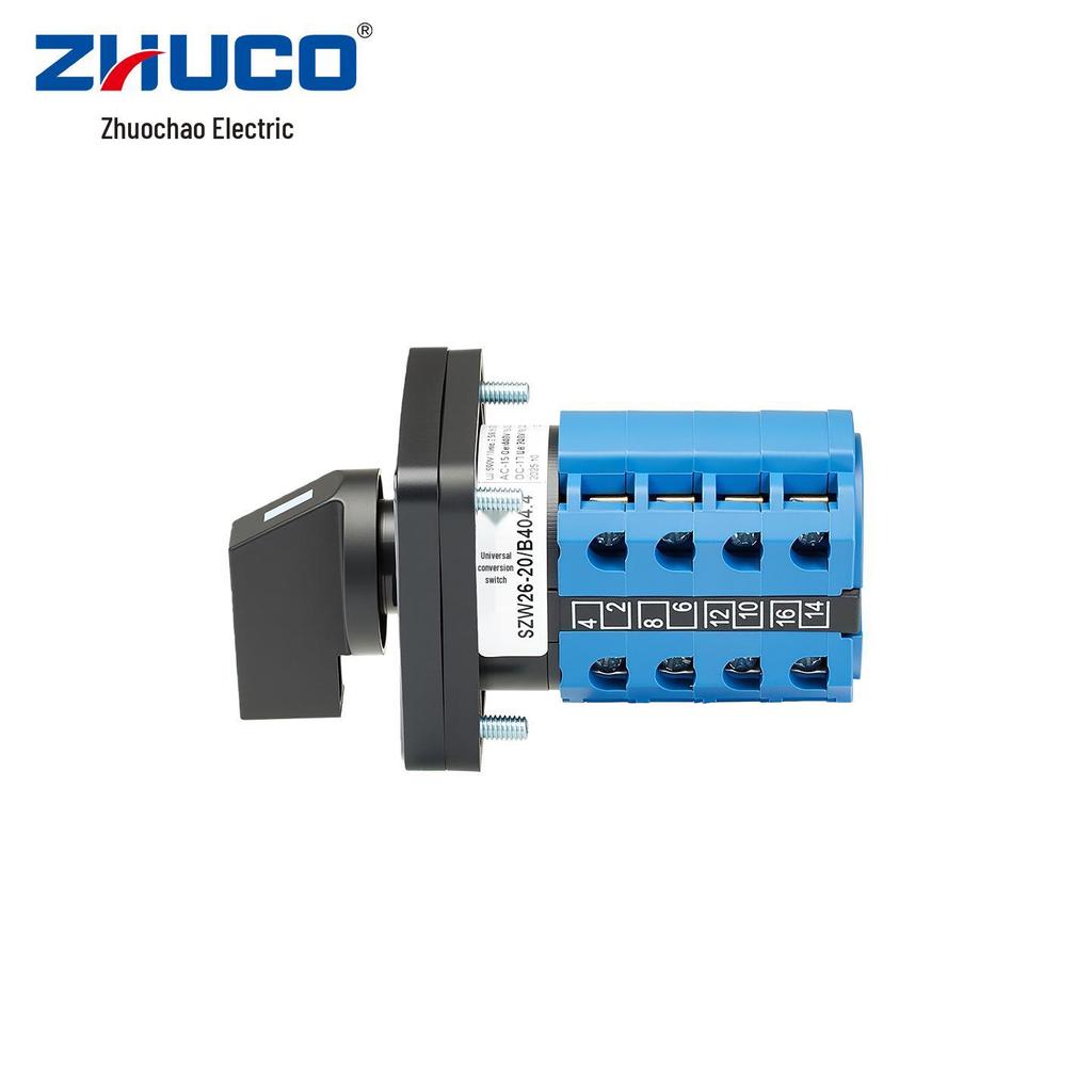 Zhuochao SZW26-20/B404.4 ON-OFF-ON 3-Position 4-Terminal Self-Resetting Switch