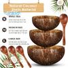 WIKHOSTAR Coconut Bowls For Serving Dishes Wooden Salad Natural Coconut Shell Bowl Bowl Serving Utensils Breakfast Party