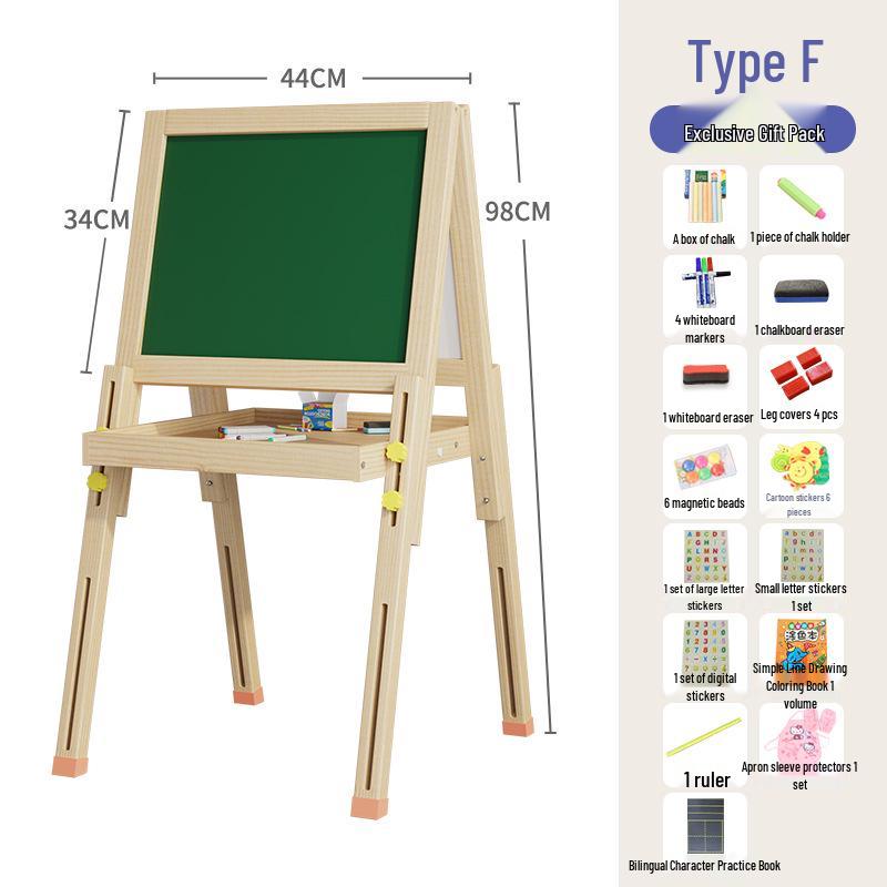 Детская меловая доска-мольберт из массива дерева для письма и рисования