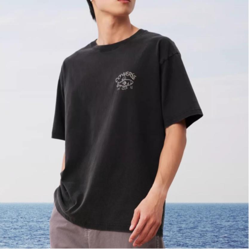 Новые футболки Converse Унисекс Черные 10028727-A02