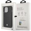 Etui do iPhone 14 Pro BMW Skórzane z kieszenią na karty Czarne