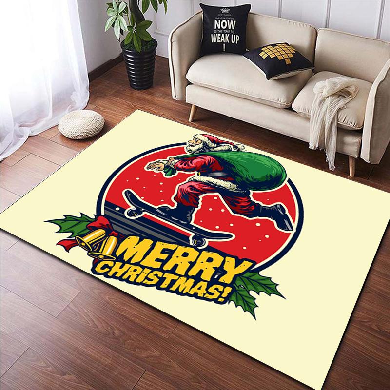 Рождественский большой ковер с HD-печатью, ковер для гостиной, спальни, украшение дивана, нескользящие коврики, дропшиппинг Alfombras