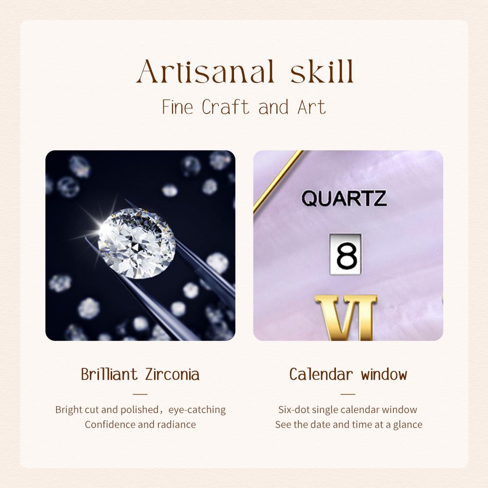 Элегантные женские часы Модные кварцевые часы Водонепроницаемые Светящиеся Наручные часы из нержавеющей стали Подарки