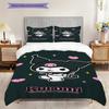 Kuromi Appears Cute Set Threepiece Set 1 Duvet Cover 2 Pillowcase Without Core Soft And Comfortable Duvet Cover And Pillowcase