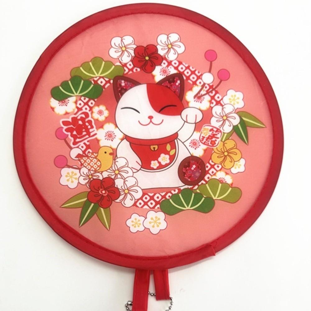 Japanese Style Folding Fan Mini Size Round Decorative Fan Summer Handheld Fan