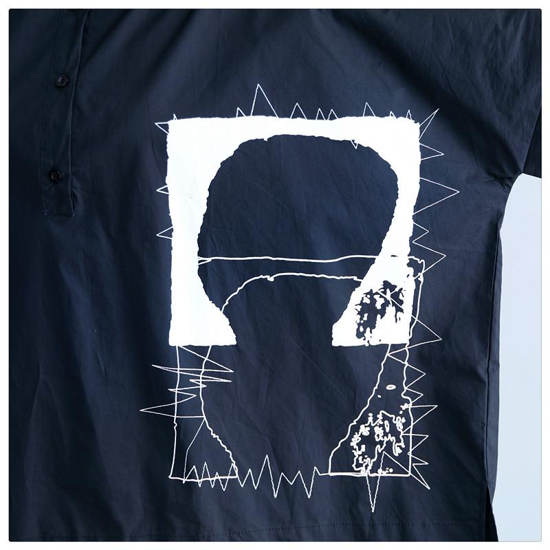 Dimanaf Женская одежда Повседневная женская рубашка Блузка Черная объемная принтованная футболка Туника Хлопковая свободная футболка на пуговицах 2024 Весна Лето