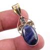 Natural Sodalite Gemstone 925 Solid Sterling Silver Two Tone Pendant 1.50'' U4c98