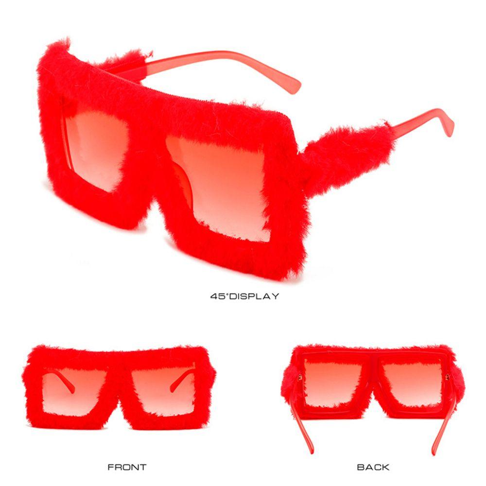 Handmade Eyewear Ladies Shades Plush Sunglasses Ladies Sexy Shades Punk Sun Glasses Soft Fur