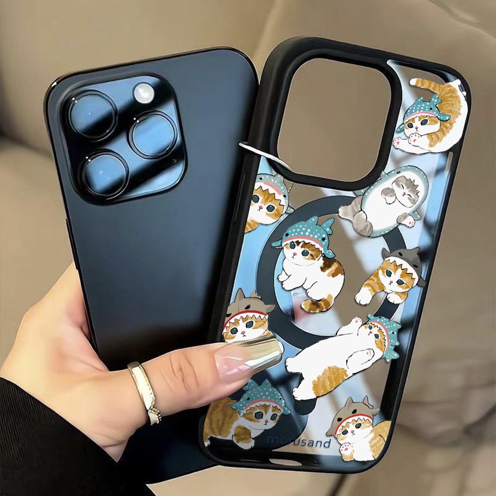 Магнитный чехол для телефона для iPhone 11 12 17 14 15 Pro Max 15 14 16 Pro13 14 15 16 Противоударный чехол Магнитное кольцо Mag-Safe Задняя крышка
