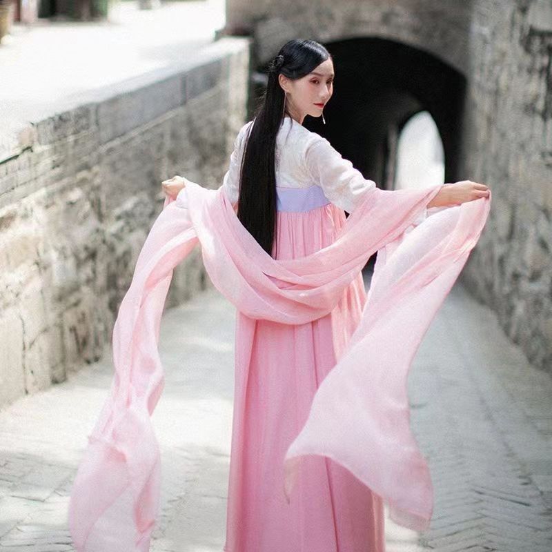 Ethereal Opera Costume Streamer Traditional Hanfu Long Shawl Elegant Chinese Ancient Dance Ribbon