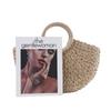 Women'S Wicker Handbag Semicircle Bags Totes Beach Straw Woven Rattan Bag Retro Rattan Bag Handknitting