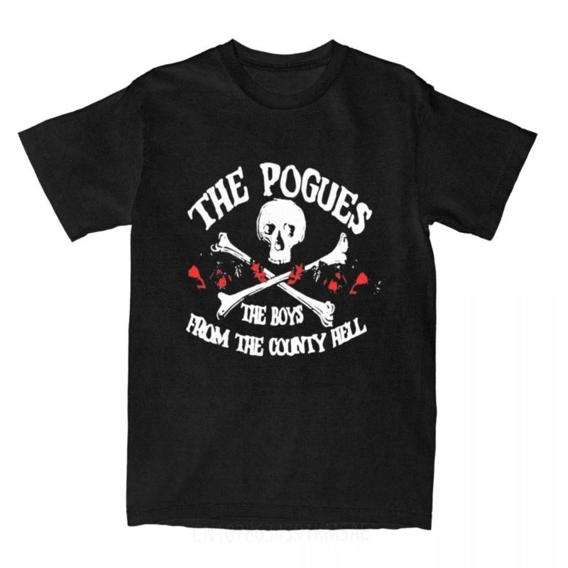 Music The Pogues Punk Band Merchandise TShirts for Unisex Women Fashion Pure Cotton Graphic Printing Clothing