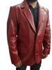 Men's Dark Red Lambskin Leather Blazer Two Buttons Classic Forml Wear, Party Occasion Wear Men's Blazer | Gift For Him.