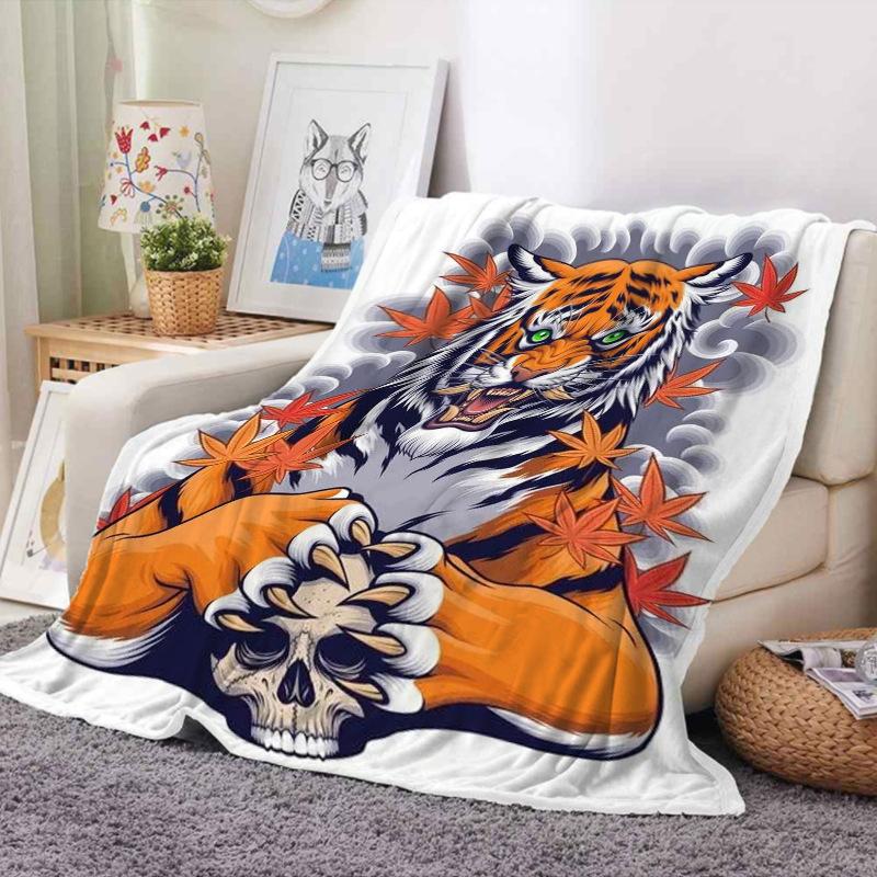 Фланелевое одеяло с изображением свирепого тигра, мягкое, легкое, теплое для гостиной, спальни, кровати, дивана, детей и взрослых, подарки