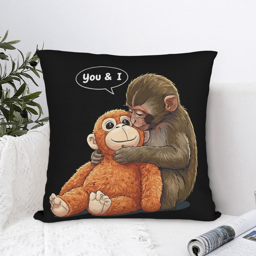 Hang In There Punch Monkey and Friend Pillowcase Polyester Cushion Cover Decoration Pillow Case Cover Home Square Xcm