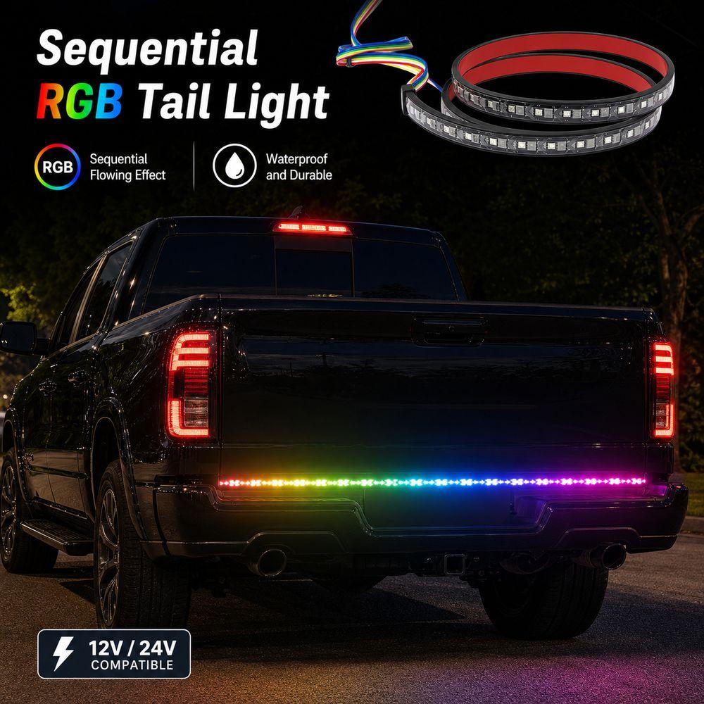 Waterproof Sealed Brake Light Strip 12V 24V Dual Voltage Turn Signal Light For Pickup Trucks