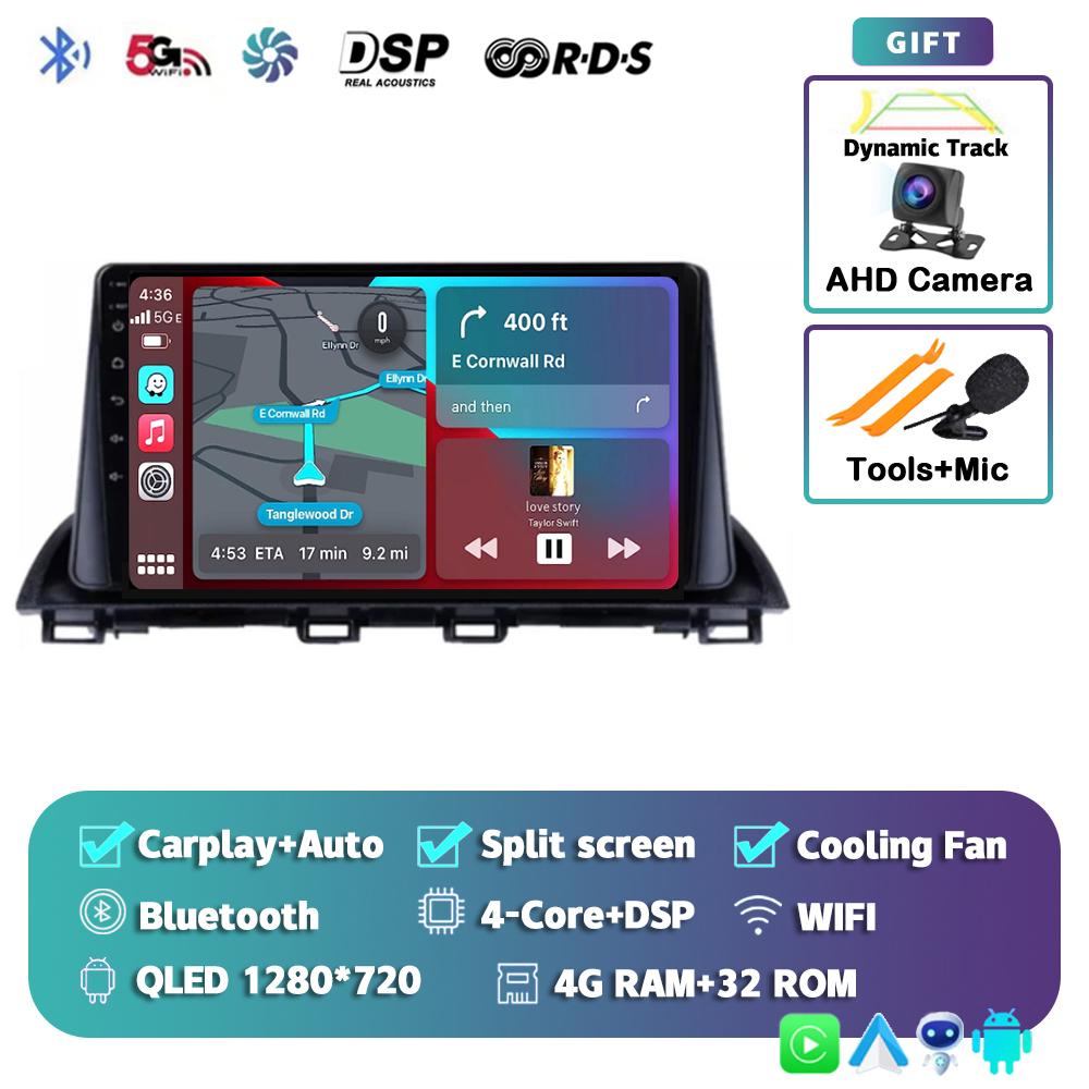 Android 14 Автомагнитола Carplay Auto для Mazda 3 Axela 2013-2018 Стерео GPS Навигация Мультимедийный Видеоплеер Авторадио Головное Устройство