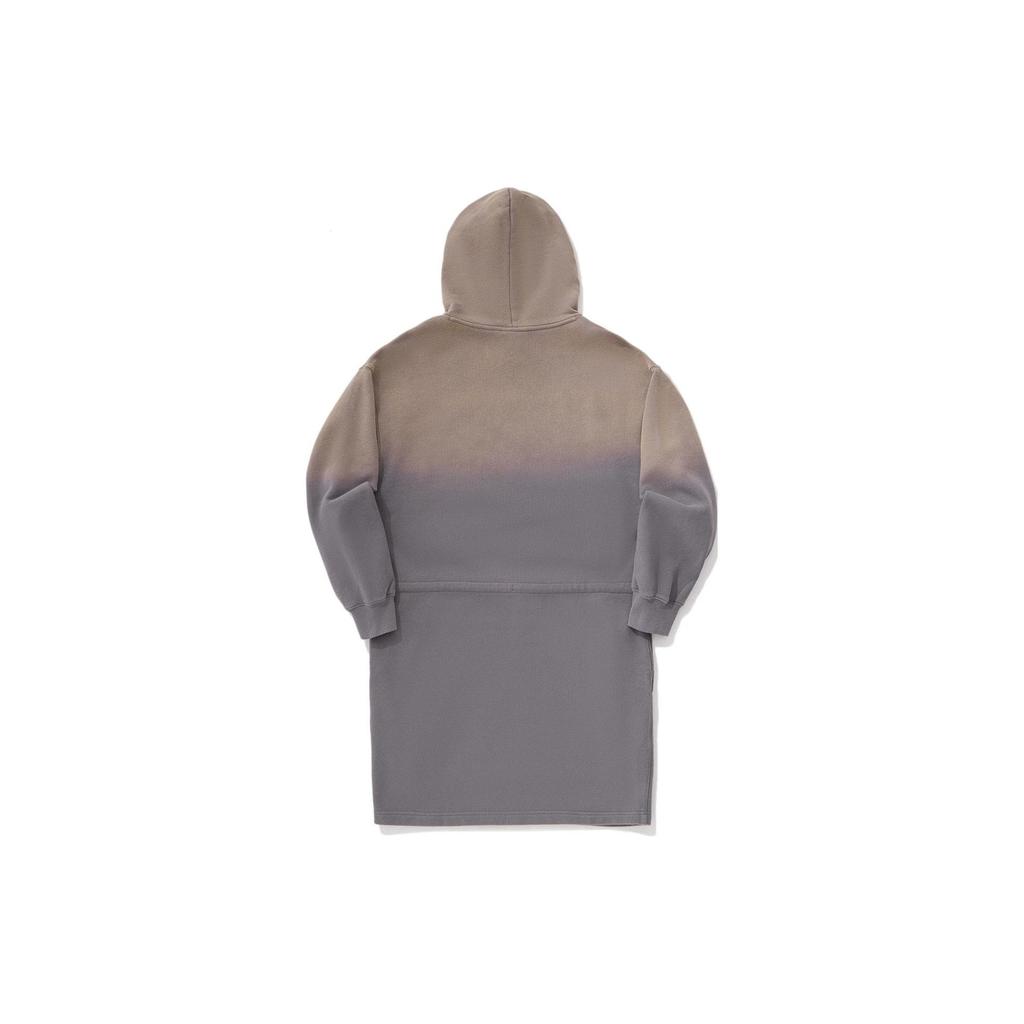 Li Ning градиентный свитер с капюшоном свободное платье с длинным рукавом женские платья дымчато-серый ASKU010-1