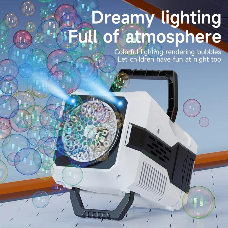 Non-Toxic 40 Hole Bubble Machine Hand-Held Portable Automatic Bubble Gun Soap Party Games Blowing Outdoor Children'S Toys For Kids Gifts