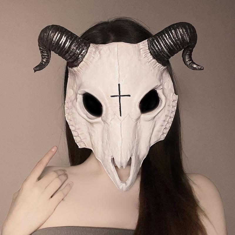 Имитация животного Козла Полнолицевая Маска Хэллоуин Танцевальная Вечеринка Для Взрослых Прямая Трансляция Маска Для Лица Реквизит Череп Овцы