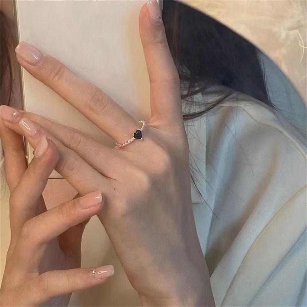 Женское кольцо Нишевый дизайн Простое кольцо в форме сердца с открытым ртом Регулируемые кольца Подарочные аксессуары для подруг