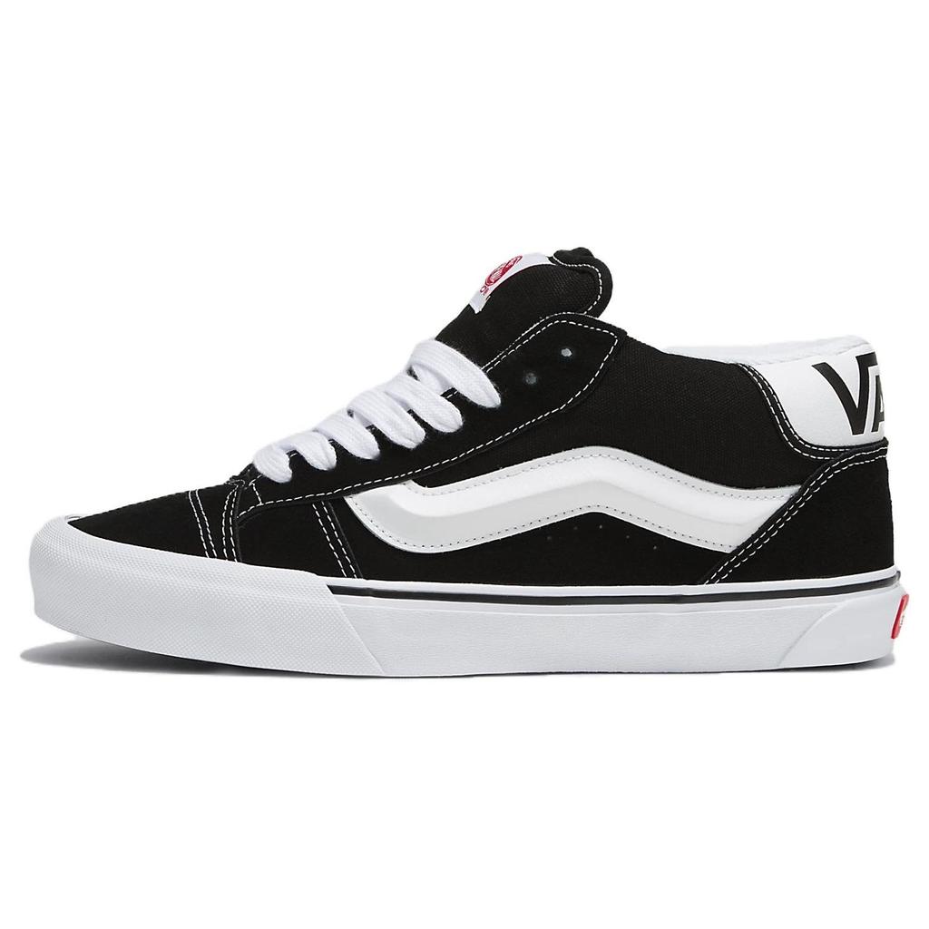 Vans Knu Mid Comfortable Versatile High-Top Skate Shoes Unisex Sneakers Black White VN000CQ96BT1