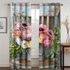 3D садовые простые стильные шторы с розовым цветком, 2 панели, детская комната для девочек, спальня, гостиная, кухня, украшение для дома, шторы
