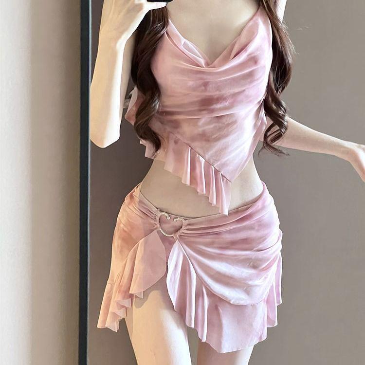 Женский трехсекционный набор бикини из Таиланда: Высококачественный, Раздельный дизайн, Консервативное прикрытие, Идеально подходит для отпуска на море и горячих источников.