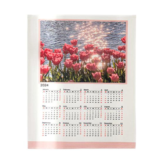 Календарь на 2024 год, подвесной тканевый, мягкий насыщенный цвет, изысканный узор, простая установка, декоративный настенный гобелен, фоновый календарь