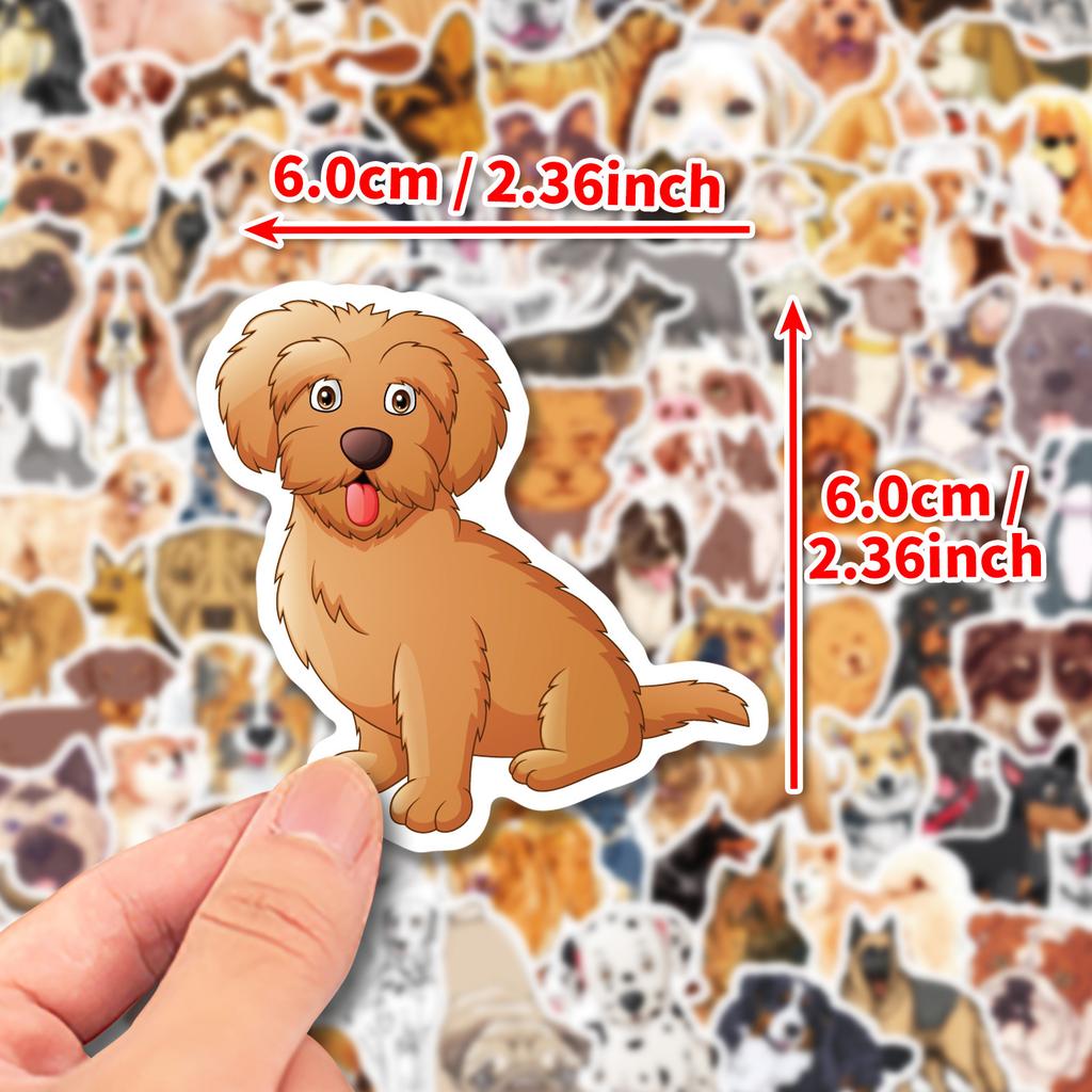100 New Cute Puppy Realistic Stickers Teddy VIP Corgi Border Shepherd Golden Retriever No Repeating Stickers