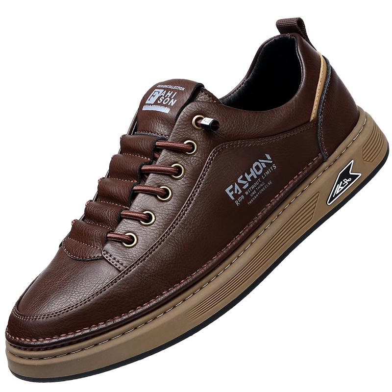 FashionHigh Quality Men Fashion Casual Leather Shoes Горячая Распродажа 2024 Классические Плоские Брендовые Мужские Уличные Кроссовки Рабочие Оксфорды Повседневные