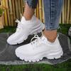 Women Mesh Breathable Casual Sneakers Lace-up Vulcanized Shoes Ladies Platform Sneakers Female Shoes Plus Size Zapatos De Mujer