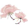 1Pair Embroidery Pink Rose Sticker Flower Patch Iron On Jeans Applique Decoration DIY Accessories